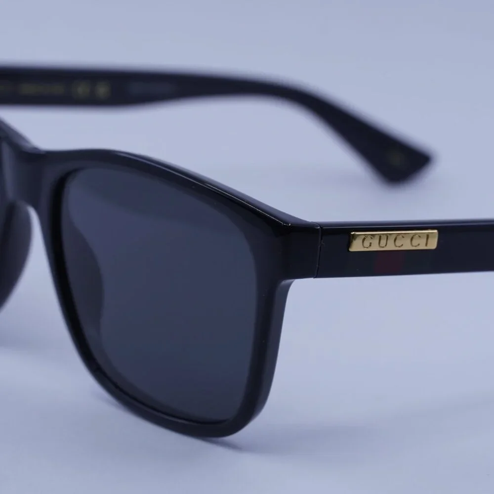 Gucci GG0746S 001 Sunglasses Black Square Frame, Grey Lenses
